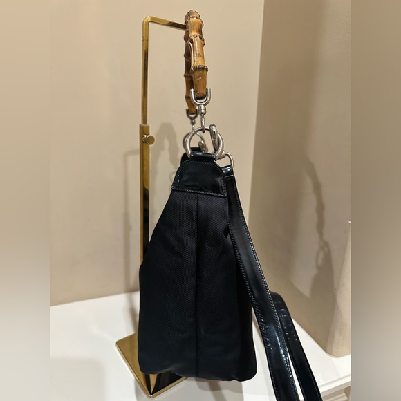 Gucci 2-way Carry Nylon and Bamboo Handbag - Picture 11 of 13